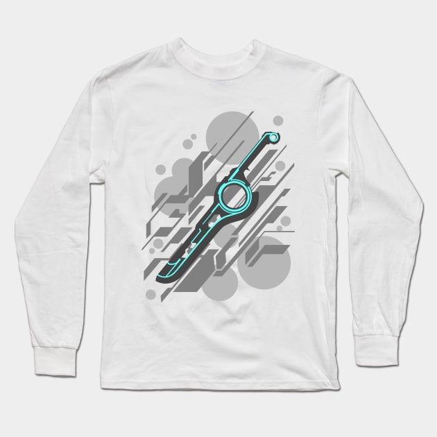 Monado Abstract (Grey) Long Sleeve T-Shirt by Ninjendo